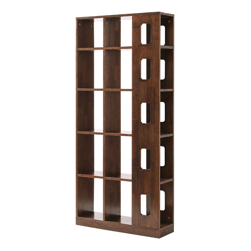 Mid Century Modern Brown Shelf BOUWCAST Open opslag voor thuiskantoor