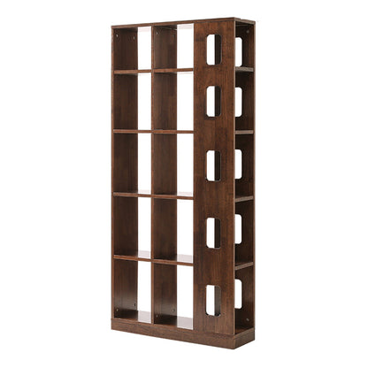 Mid Century Modern Brown Shelf BOUWCAST Open opslag voor thuiskantoor