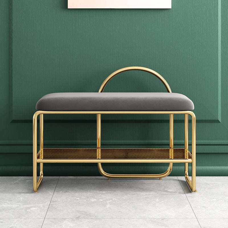Modern Entryway Bench Cushioned Metal Seating Bench , 12.5" Width 24"L x 13"W x 24"H Gray Clearhalo 'Benches' 'Chairs & Seating' 'furn' 'furn_benches' 'Furniture' 'Living Room Furniture' 7736728