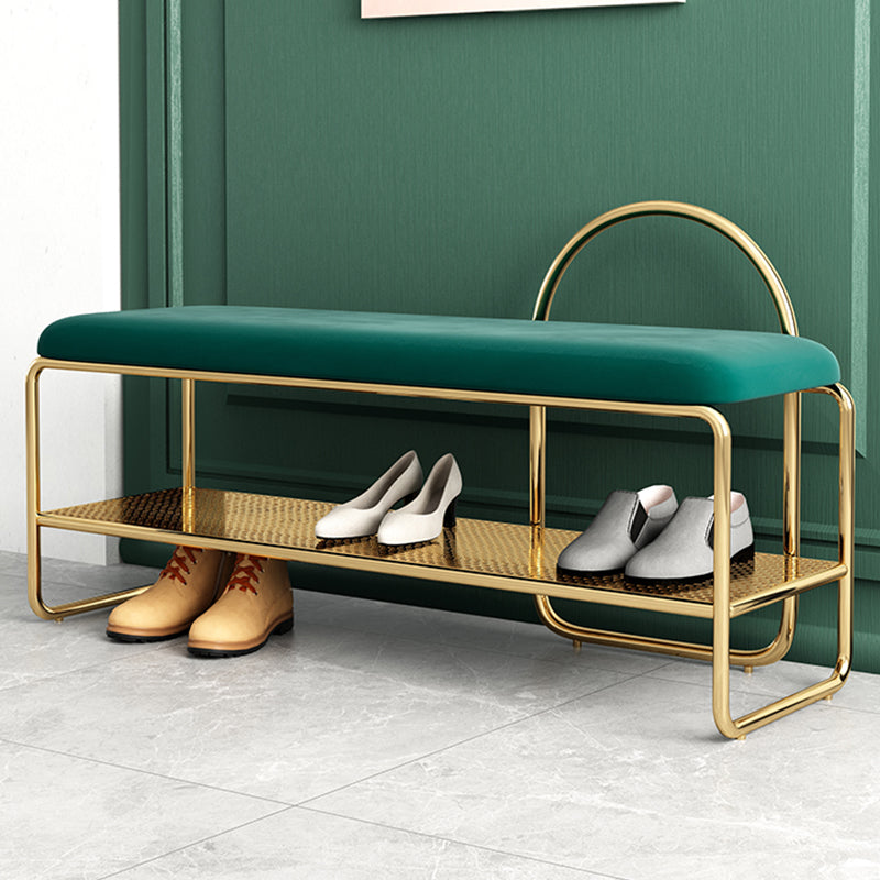 Modern Entryway Bench Cushioned Metal Seating Bench , 12.5" Width Clearhalo 'Benches' 'Chairs & Seating' 'furn' 'furn_benches' 'Furniture' 'Living Room Furniture' 7736729
