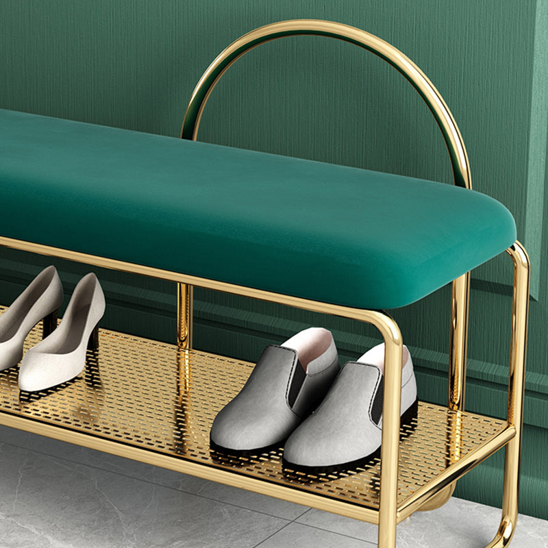 Modern Entryway Bench Cushioned Metal Seating Bench , 12.5" Width Clearhalo 'Benches' 'Chairs & Seating' 'furn' 'furn_benches' 'Furniture' 'Living Room Furniture' 7736731