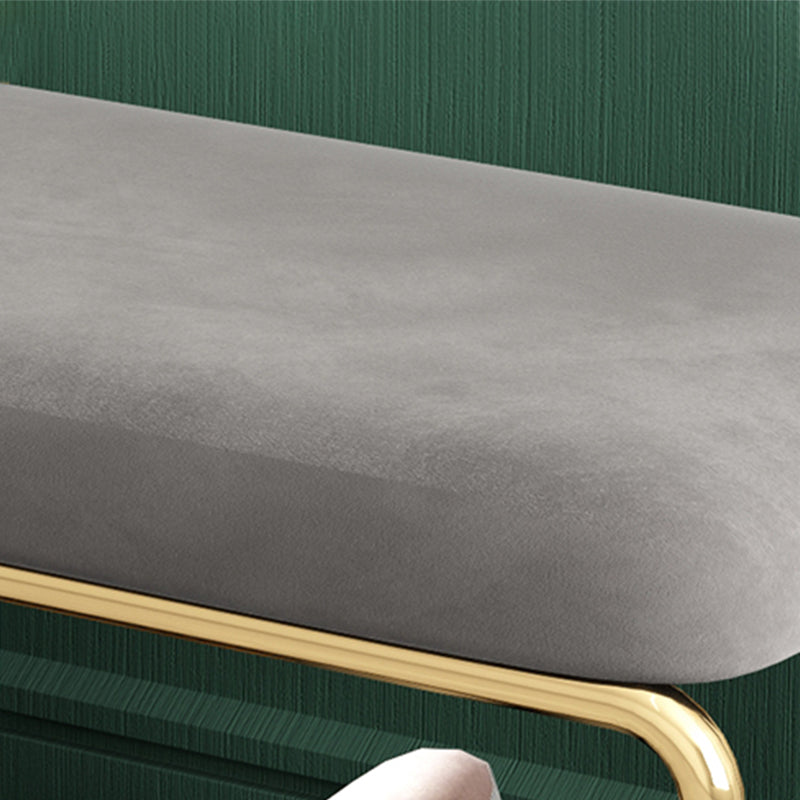 Modern Entryway Bench Cushioned Metal Seating Bench , 12.5" Width Clearhalo 'Benches' 'Chairs & Seating' 'furn' 'furn_benches' 'Furniture' 'Living Room Furniture' 7736733