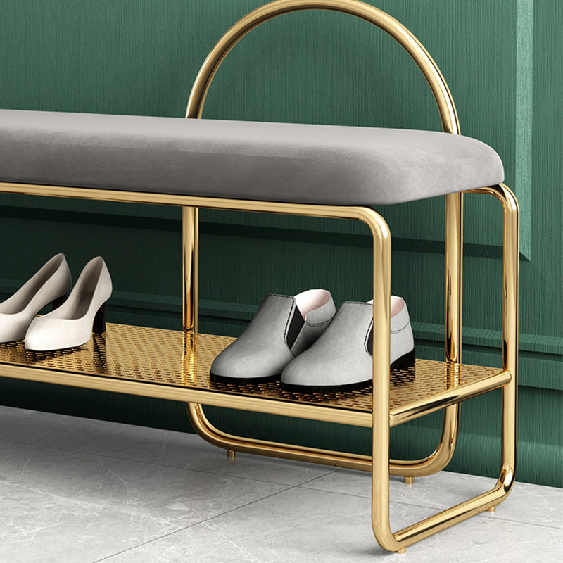Modern Entryway Bench Cushioned Metal Seating Bench , 12.5" Width Clearhalo 'Benches' 'Chairs & Seating' 'furn' 'furn_benches' 'Furniture' 'Living Room Furniture' 7736734