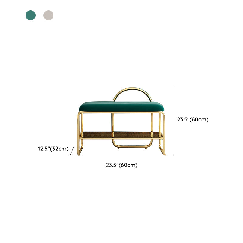 Modern Entryway Bench Cushioned Metal Seating Bench , 12.5" Width Clearhalo 'Benches' 'Chairs & Seating' 'furn' 'furn_benches' 'Furniture' 'Living Room Furniture' 7736736
