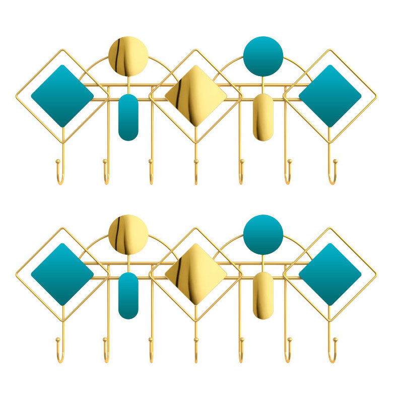 壁に取り付けられたコートハンガーモダンメタル7フックコートラック、10.63 "