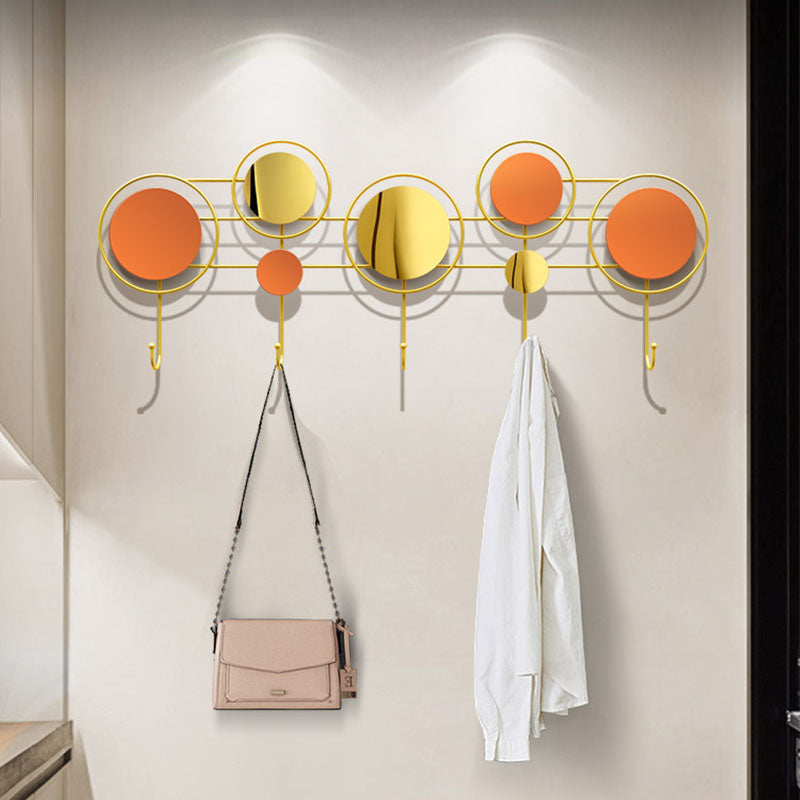 Contemporary Stainless Steel Coat Hanger Wall Mounted Orange Coat Rack Clearhalo 'Entry & Mudroom Furniture' 'furn' 'furn_hall_tree_coat_racks' 'Furniture' 'Hall Trees & Coat Racks' 'hall_tree_coat_racks' 7736782