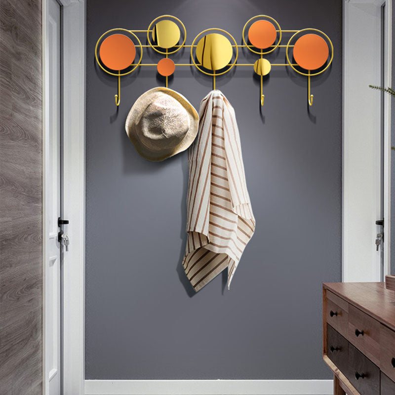Contemporary Stainless Steel Coat Hanger Wall Mounted Orange Coat Rack Clearhalo 'Entry & Mudroom Furniture' 'furn' 'furn_hall_tree_coat_racks' 'Furniture' 'Hall Trees & Coat Racks' 'hall_tree_coat_racks' 7736785