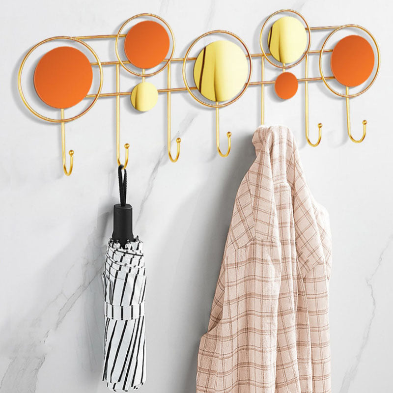 Contemporary Stainless Steel Coat Hanger Wall Mounted Orange Coat Rack Clearhalo 'Entry & Mudroom Furniture' 'furn' 'furn_hall_tree_coat_racks' 'Furniture' 'Hall Trees & Coat Racks' 'hall_tree_coat_racks' 7736788