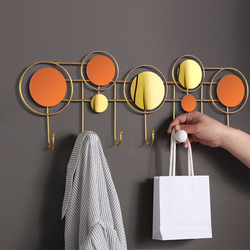 Contemporary Stainless Steel Coat Hanger Wall Mounted Orange Coat Rack Clearhalo 'Entry & Mudroom Furniture' 'furn' 'furn_hall_tree_coat_racks' 'Furniture' 'Hall Trees & Coat Racks' 'hall_tree_coat_racks' 7736797