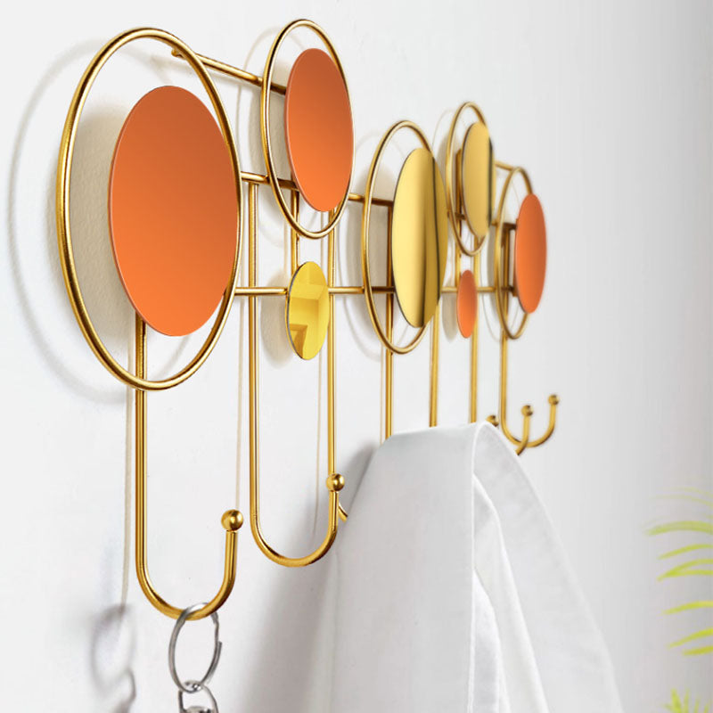 Contemporary Stainless Steel Coat Hanger Wall Mounted Orange Coat Rack Clearhalo 'Entry & Mudroom Furniture' 'furn' 'furn_hall_tree_coat_racks' 'Furniture' 'Hall Trees & Coat Racks' 'hall_tree_coat_racks' 7736800