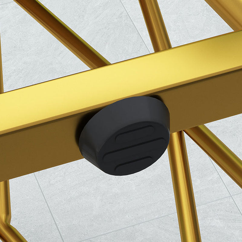 Moderne osmanische Kunstleder wasserfeste Sechskantoktomane mit Metallbein