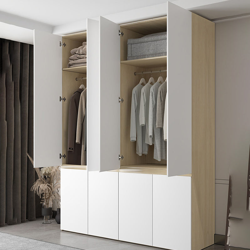 White Storage Cabinet with Drawer Contemporary Wardrobe Armoire