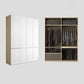 White Storage Cabinet with Drawer Contemporary Wardrobe Armoire