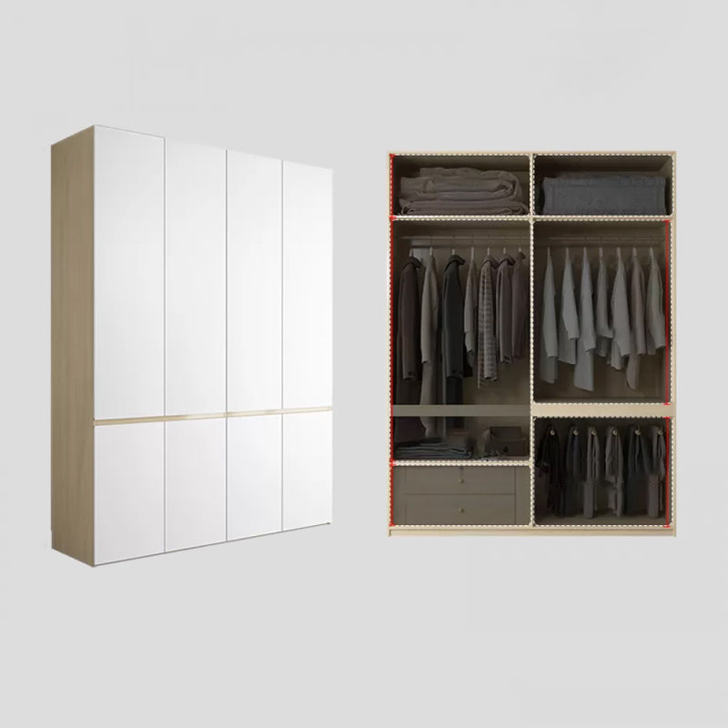 White Storage Cabinet with Drawer Contemporary Wardrobe Armoire