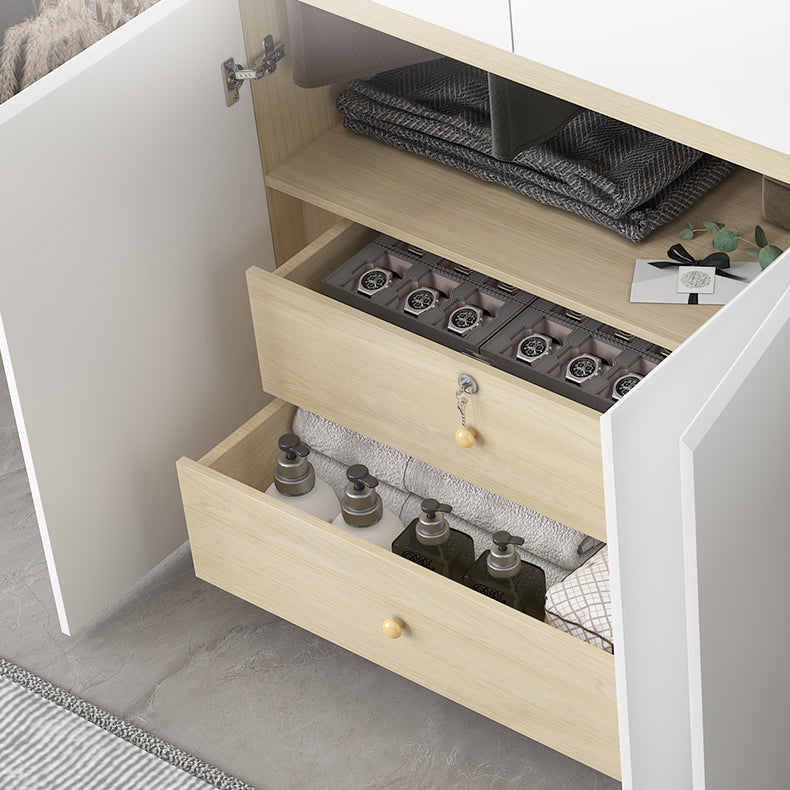 引き出しのヒンジ付きストレージキャビネットを備えた現代のワードローブ鎧