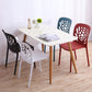 Moderne stijl zijstoel Plastic stapelbare eetkamerstoel voor eetkamer