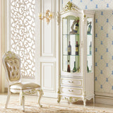 マットホワイトオークウッドキッチンワインホルダーとストレージキャビネット