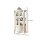 Matte White Oak Wood Kitchen Wine Holder with Storage Cabinet