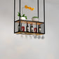 Black Metal Hanging Wine Holder with Glass Holder & Storage Shelf 47"L x 12"W x 31"H Clearhalo 'furn' 'furn_wine_racks' 'Furniture' 'Kitchen & Dining Furniture' 'Wine Racks' 'wine_racks' 7738491