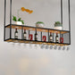 Black Metal Hanging Wine Holder with Glass Holder & Storage Shelf 87"L x 12"W x 31"H Clearhalo 'furn' 'furn_wine_racks' 'Furniture' 'Kitchen & Dining Furniture' 'Wine Racks' 'wine_racks' 7738499