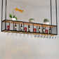 Black Metal Hanging Wine Holder with Glass Holder & Storage Shelf 98"L x 12"W x 31"H Clearhalo 'furn' 'furn_wine_racks' 'Furniture' 'Kitchen & Dining Furniture' 'Wine Racks' 'wine_racks' 7738501