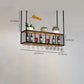 Black Metal Hanging Wine Holder with Glass Holder & Storage Shelf Clearhalo 'furn' 'furn_wine_racks' 'Furniture' 'Kitchen & Dining Furniture' 'Wine Racks' 'wine_racks' 7738507