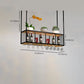 Black Metal Hanging Wine Holder with Glass Holder & Storage Shelf Clearhalo 'furn' 'furn_wine_racks' 'Furniture' 'Kitchen & Dining Furniture' 'Wine Racks' 'wine_racks' 7738508