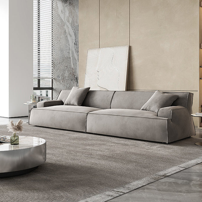 Sofá de brazo empotrado de cuero/tela genuino contemporáneo para sala de estar