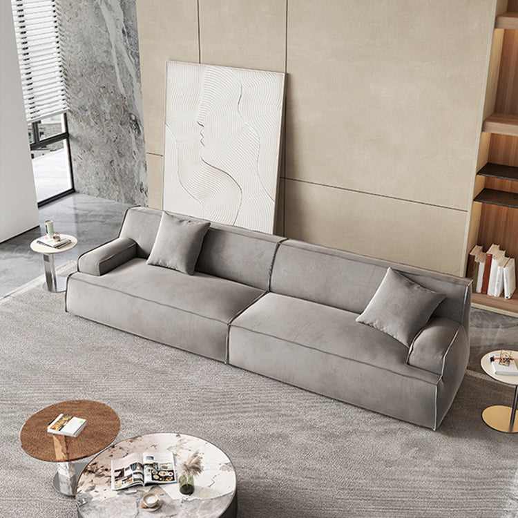 Sofá de brazo empotrado de cuero/tela genuino contemporáneo para sala de estar