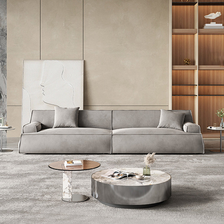 Sofá de brazo empotrado de cuero/tela genuino contemporáneo para sala de estar