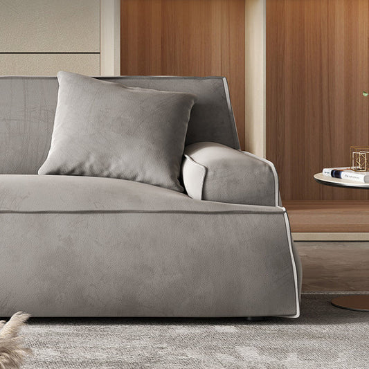 Divano braccio incasso in pelle vera e tessuto contemporanea per soggiorno