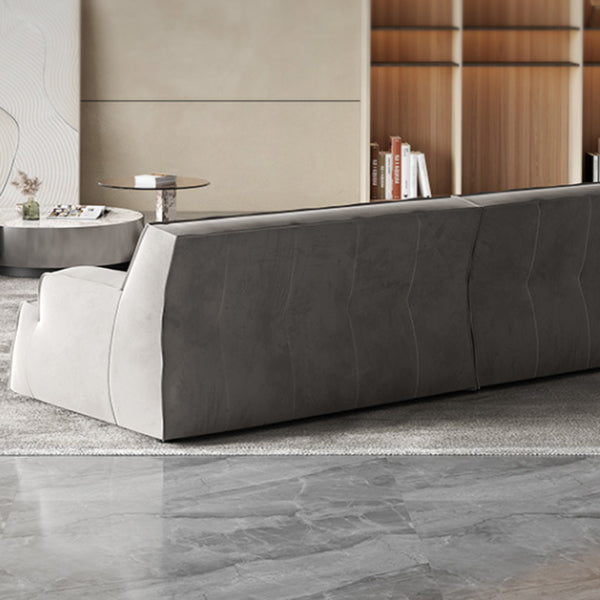 Sofá de brazo empotrado de cuero/tela genuino contemporáneo para sala de estar