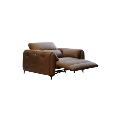 本革の枕のトップアームパワー - リビングルームにモダンなソファを押してください