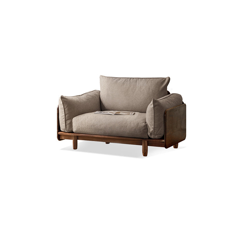 Standard Solid Wood Square Arm Sofa with Cushions Back for Living Room 43.5"L x 37.5"W x 25.5"H Linen Clearhalo 'furn' 'furn_sofas' 'Furniture' 'Living Room Furniture' 'Sofa' 'sofas' 7739470