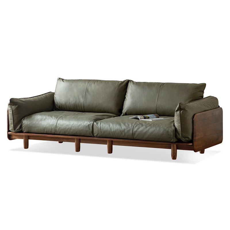 Standard Solid Wood Square Arm Sofa with Cushions Back for Living Room Genuine Leather Clearhalo 'furn' 'furn_sofas' 'Furniture' 'Living Room Furniture' 'Sofa' 'sofas' 7739484