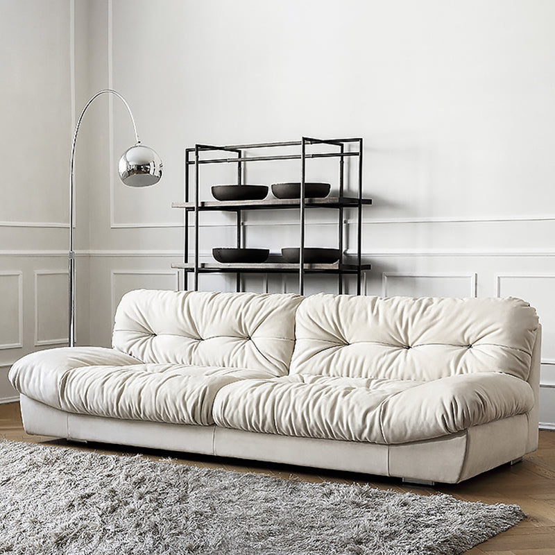 Divano senza braccio in pelle sinucina resistente alle macchie di campagna francese in marrone/beige