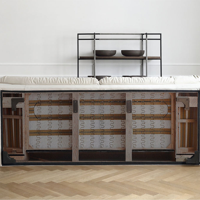 Divano senza braccio in pelle sinucina resistente alle macchie di campagna francese in marrone/beige