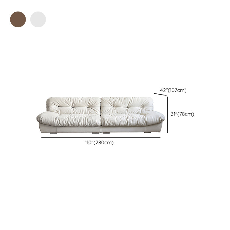 Divano senza braccio in pelle sinucina resistente alle macchie di campagna francese in marrone/beige