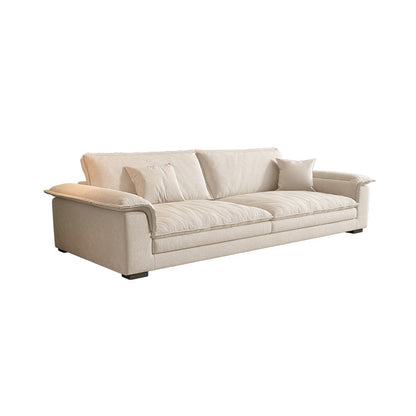 Eigentijdse massief houten kussen bovenarm Stain Resistant Fabric Sofa in beige