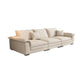 Eigentijdse massief houten kussen bovenarm Stain Resistant Fabric Sofa in beige