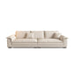 Eigentijdse massief houten kussen bovenarm Stain Resistant Fabric Sofa in beige
