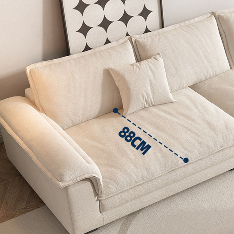 Eigentijdse massief houten kussen bovenarm Stain Resistant Fabric Sofa in beige