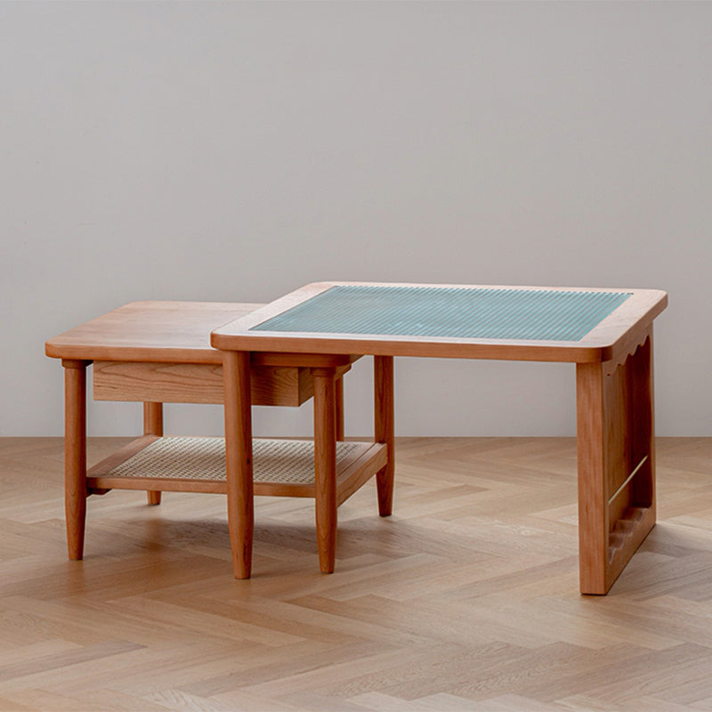 Scandinavian Rectangle Coffee Table in Natural Solid Wood with Storage Clearhalo 'Coffee & Accent Tables' 'Coffee Tables' 'coffee_tables' 'furn' 'furn_coffee_tables' 'Furniture' 'Living Room Furniture' 7739649