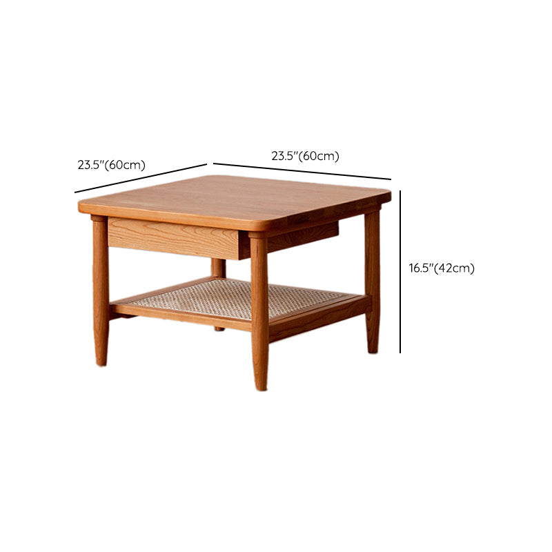 Scandinavian Rectangle Coffee Table in Natural Solid Wood with Storage Clearhalo 'Coffee & Accent Tables' 'Coffee Tables' 'coffee_tables' 'furn' 'furn_coffee_tables' 'Furniture' 'Living Room Furniture' 7739656