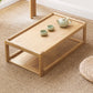 Rectangle Solid Wood Bedroom Modern Coffee Table with Storage Shelf