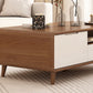 4 Legs Contemporary No Distressing Coffee Table with Storage Shelf Clearhalo 'Coffee & Accent Tables' 'Coffee Tables' 'coffee_tables' 'furn' 'furn_coffee_tables' 'Furniture' 'Living Room Furniture' 7741048