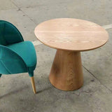 Vast hout geen pijnlijke moderne voetstuk ronde salontafel