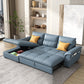 Stainless Steel Blue Genuine Leather Living Room Flared Arm Sofa Clearhalo 'furn' 'furn_sofas' 'Furniture' 'Living Room Furniture' 'Sofa' 'sofas' 7741261