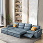 Stainless Steel Blue Genuine Leather Living Room Flared Arm Sofa Clearhalo 'furn' 'furn_sofas' 'Furniture' 'Living Room Furniture' 'Sofa' 'sofas' 7741265