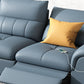 Stainless Steel Blue Genuine Leather Living Room Flared Arm Sofa Clearhalo 'furn' 'furn_sofas' 'Furniture' 'Living Room Furniture' 'Sofa' 'sofas' 7741268